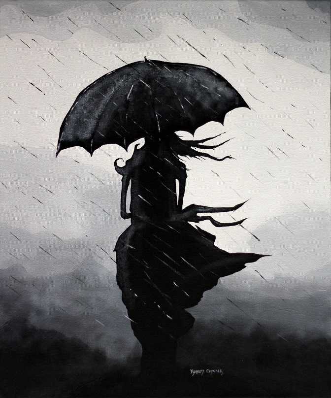 Click here to view Lady in the Rain by ROBERT CROOKER ART 