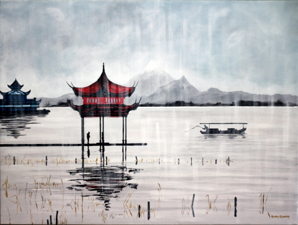 Click here to view Pagoda in the Rain by ROBERT CROOKER ART 