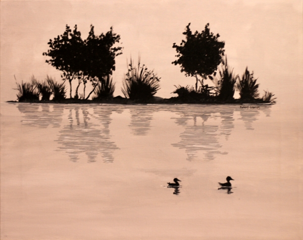 Click here to view 2 Ducks, Pond by ROBERT CROOKER ART 