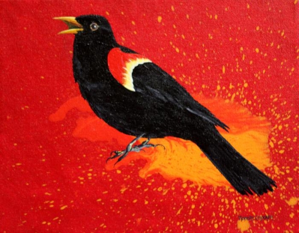 Click here to view Red and Black on Red and Orange by ROBERT CROOKER ART 