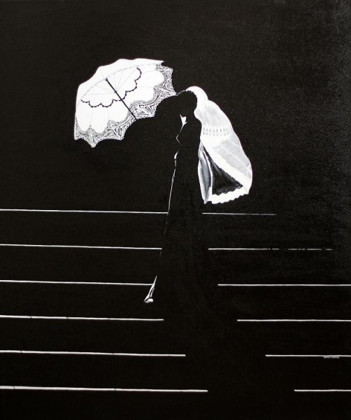 Click here to view Parasol, Bride and a Veil by ROBERT CROOKER ART 