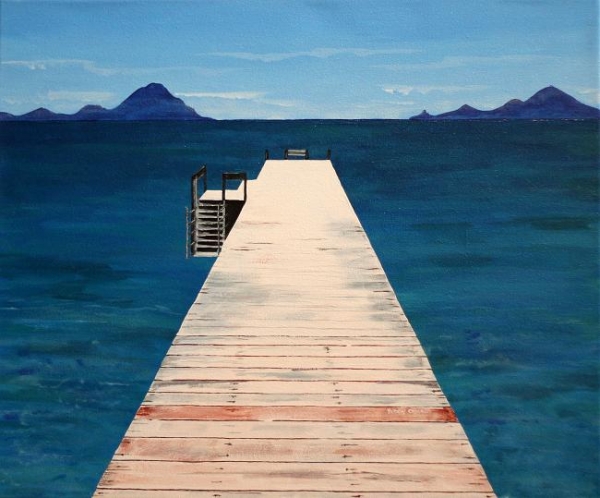 Click here to view Jetty in the Blue by ROBERT CROOKER ART 