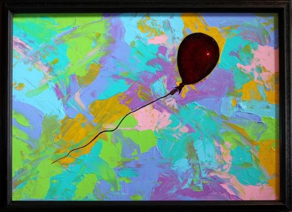Click here to view A Red Balloon in a Pastel Storm by ROBERT CROOKER ART 